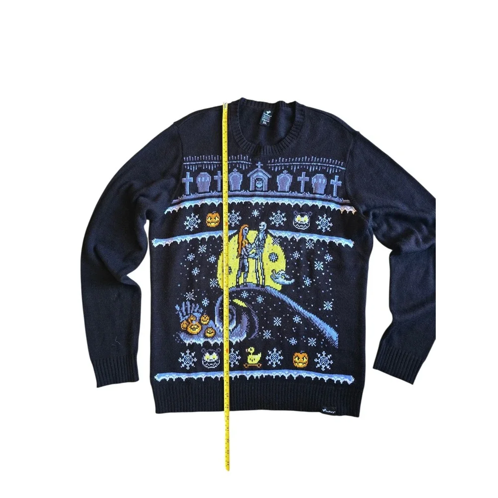TeeFury Nightmare Before Christmas Jack‎ Sally Knit XL ugly Christmas sweater